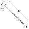 süllyesztettfejű faszerkezetépítő csavar 4,0 x 40 mm (200 db/doboz)