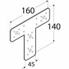 T - idom 160 x 140 x 45 x 2,5 mm KT160