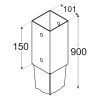 üthető oszloptartó 101 x 900 x 2 mm PSG100/900