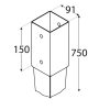 üthető oszloptartó  71 x 750 x 2 mm PSG70/750