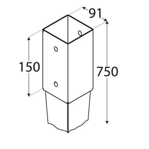 üthető oszloptartó  71 x 750 x 2 mm PSG70/750